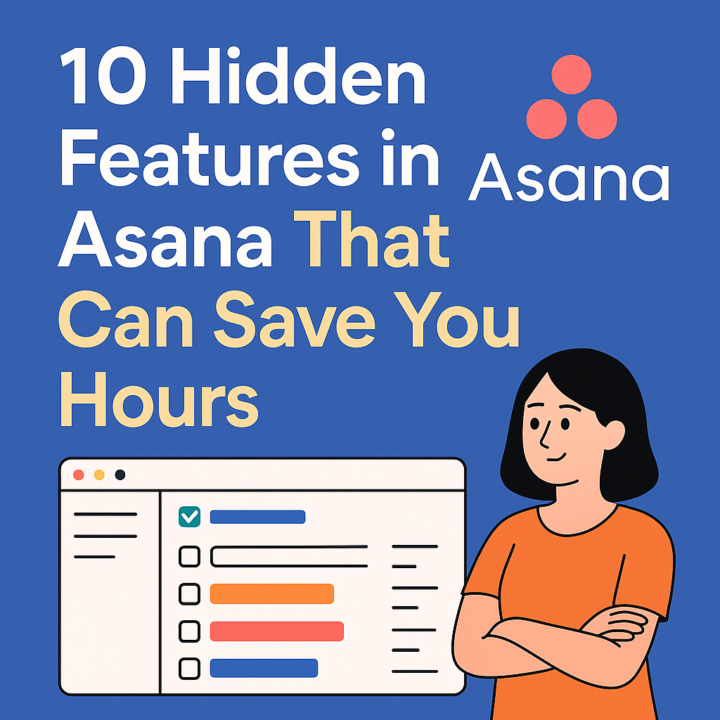 Visual guide highlighting hidden Asana features for improving productivity and task management in remote teams