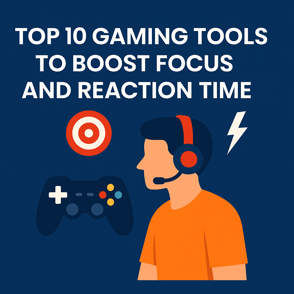 Illustration of gamer using productivity-enhancing gaming tools