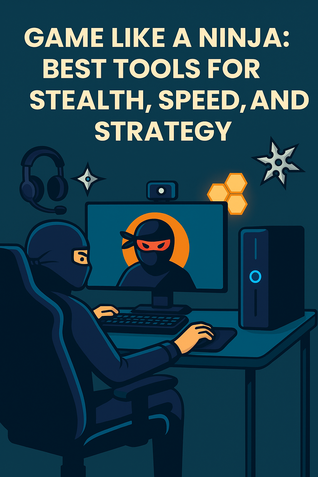 Gaming ninja setup with stealth and speed tools